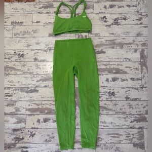 Green Sports Bra and Leggings Set